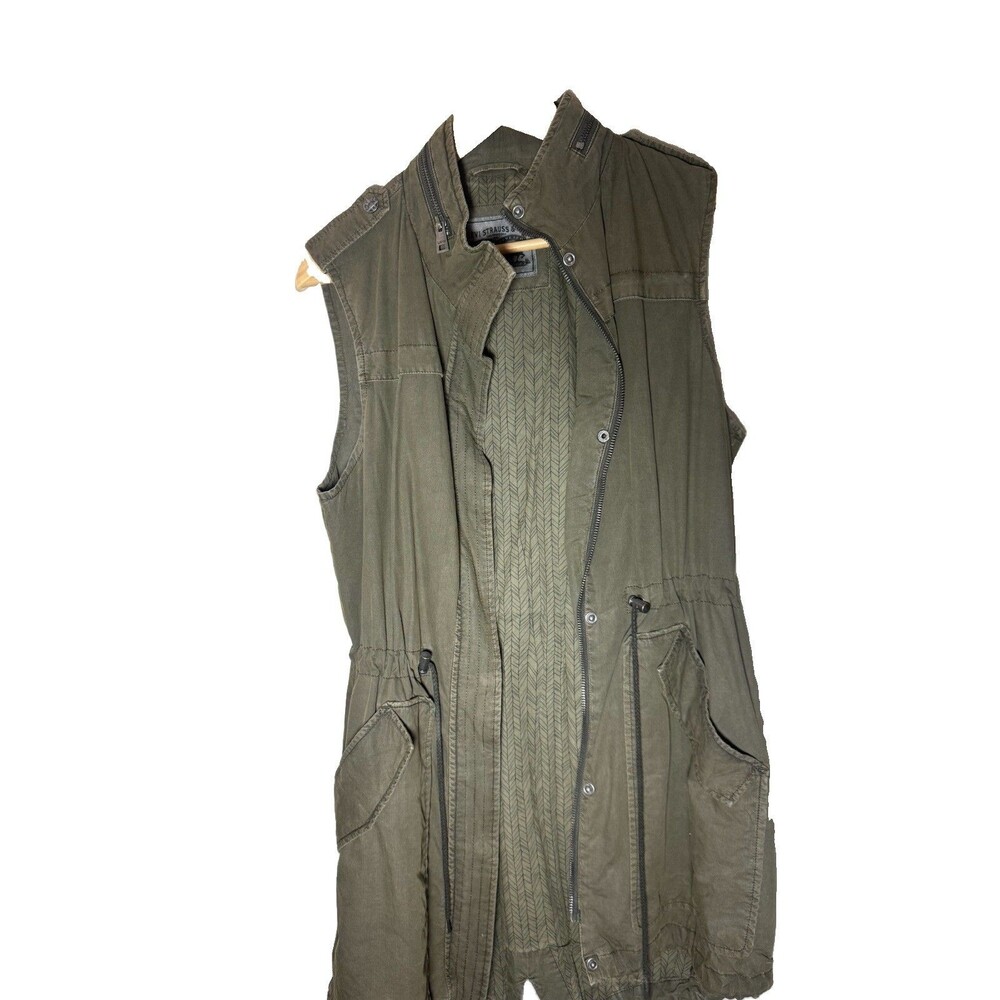 Vintage. Women’s Levi Strauss & Co.  Long Sleeveless Coat Zip/Snap  SZ XS